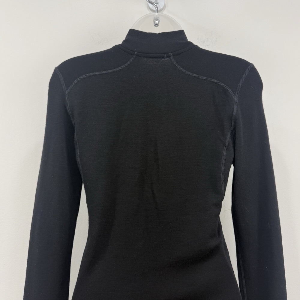 Smartwool Merino Wool Base Layer Womens S Black 1/4 Zip Outdoors Hike Ski - Picture 12 of 14